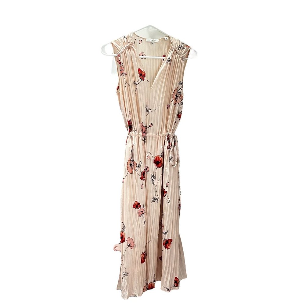 Vince Floral V-Neck Maxi Full Length Dress Women's XS